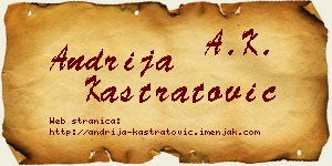 Andrija Kastratović vizit kartica